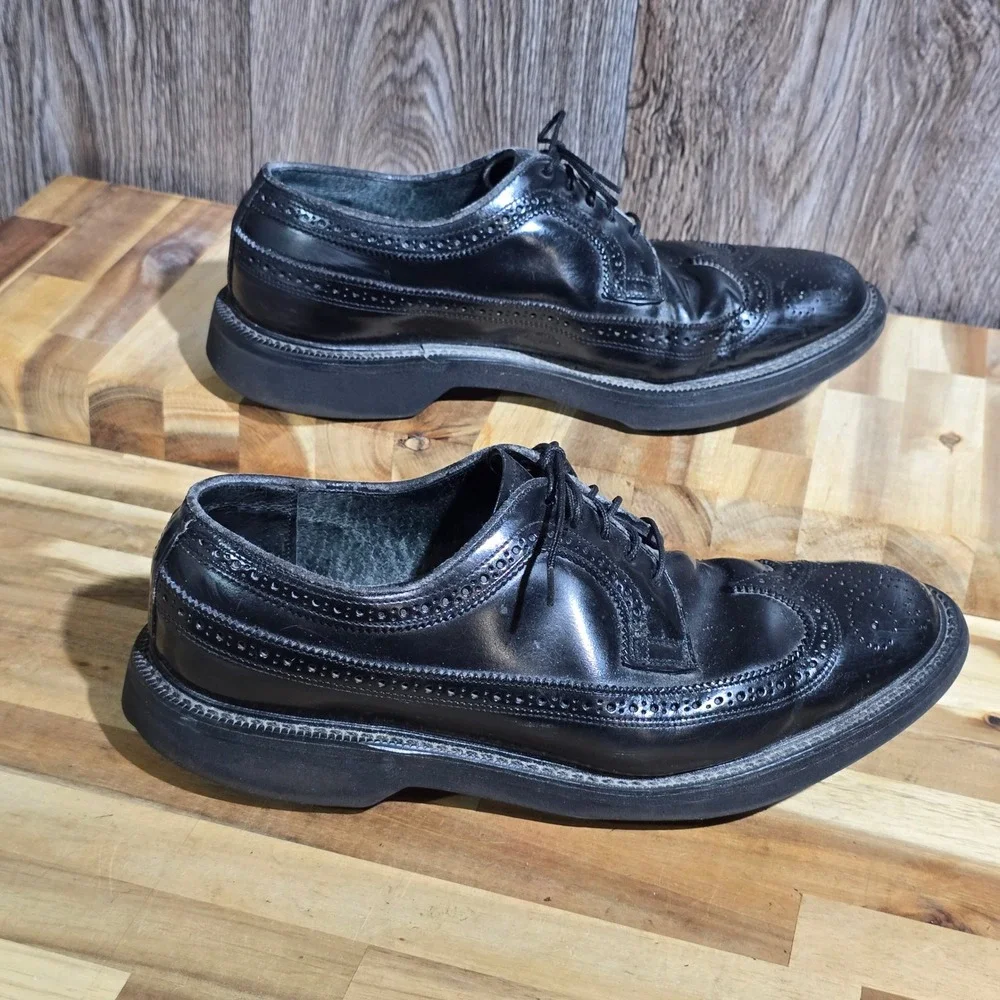 Stuart‎ McGuire 8 D Spring-Step Cushion Black Wingtip Brogue Oxford Made in USA